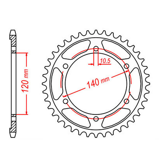 MTX 499 Steel Rear Sprocket #530 (42T) (11-ZZR-42)