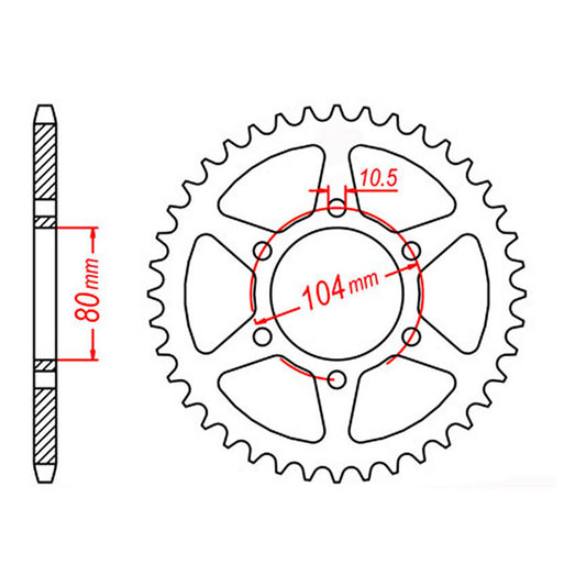 MTX 501 Steel Rear Sprocket #630 (39T) (11-098-39)