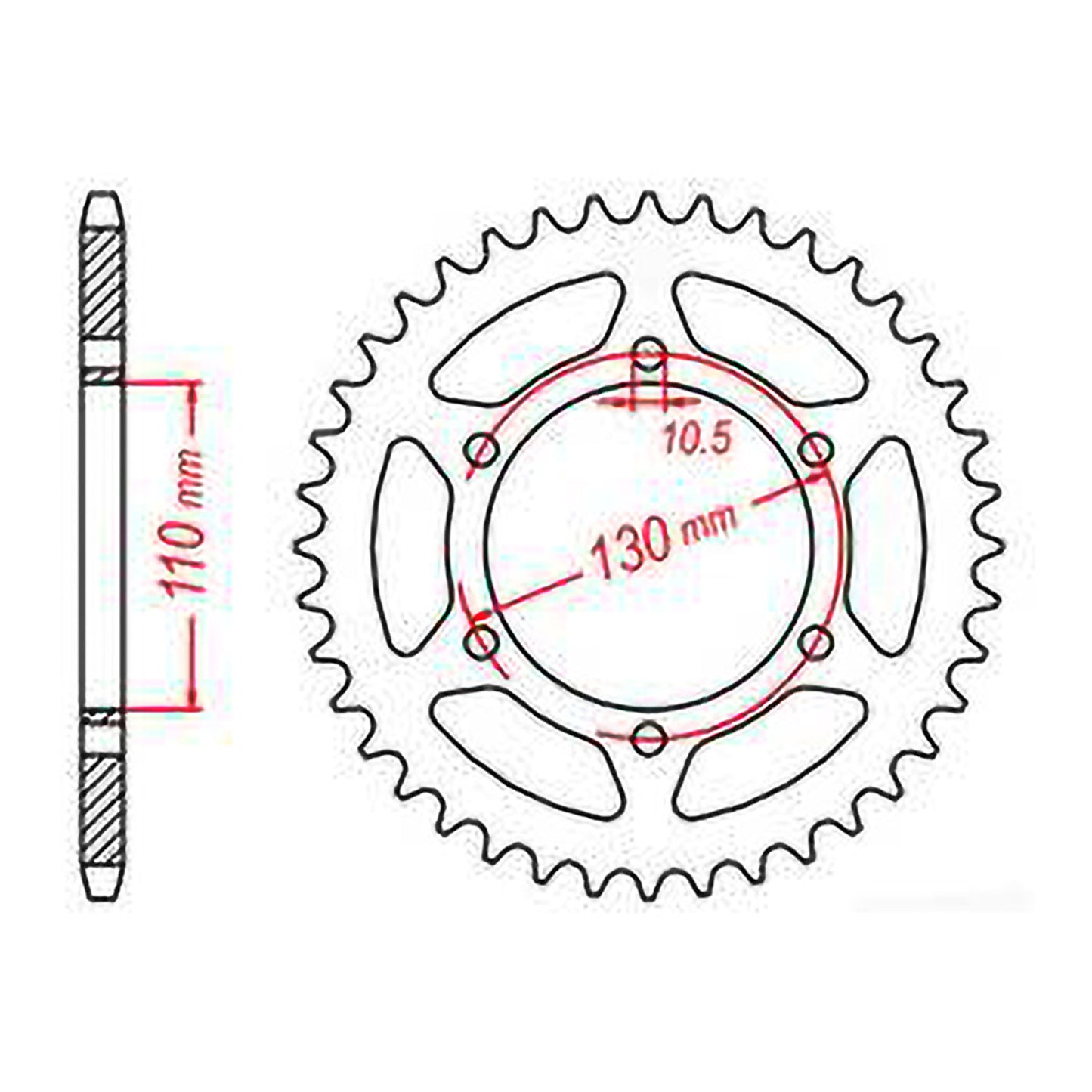 MTX 486 Steel Rear Sprocket #520 (46T) (11-192-46)