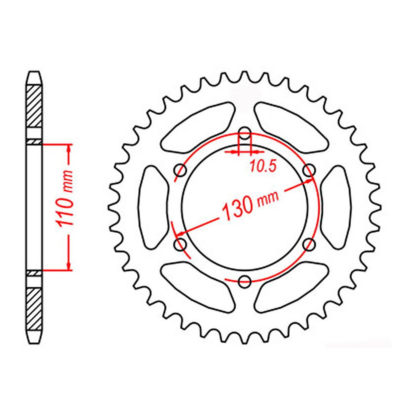 MTX 486 Steel Rear Sprocket #520 (47T) (11-192-47)