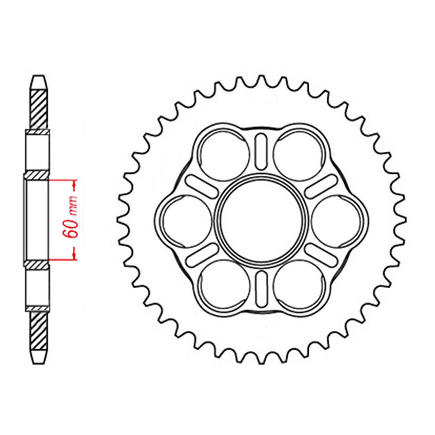 MTX 50801 Steel Rear Sprocket #525 (41T) (11-50801-41)