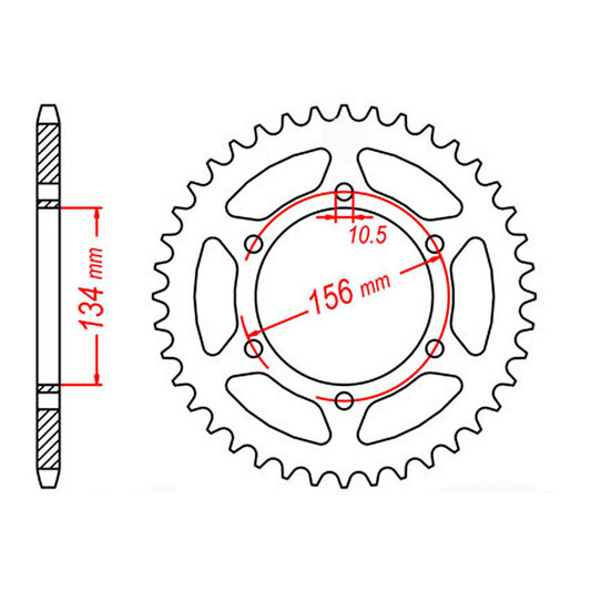 MTX 472 Steel Rear Sprocket #520 (42T) (11-130-42)