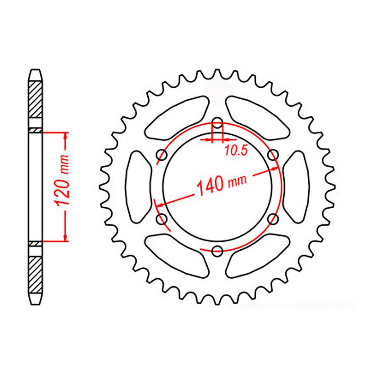 MTX 498 Steel Rear Sprocket #525 (40T) (11-ZXR-40)