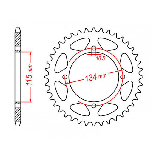 MTX 718 Steel Rear Sprocket #530 (48T) (11-718-48)