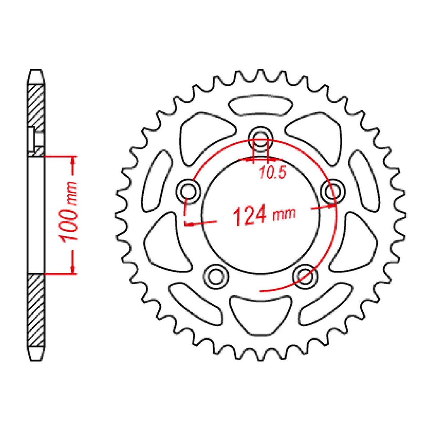 MTX 746 Steel Rear Sprocket #520 (46T) (11-746-46)