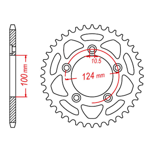 MTX 746 Steel Rear Sprocket #520 (46T) (11-746-46)