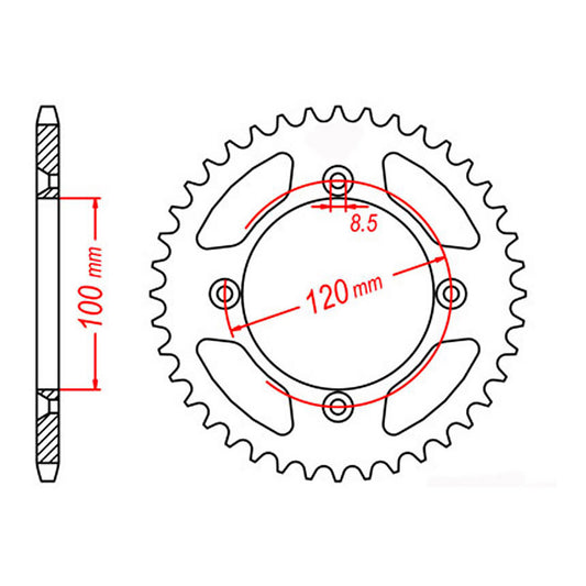 MTX 798 Steel Rear Sprocket #428 (52T) (11-209-52)