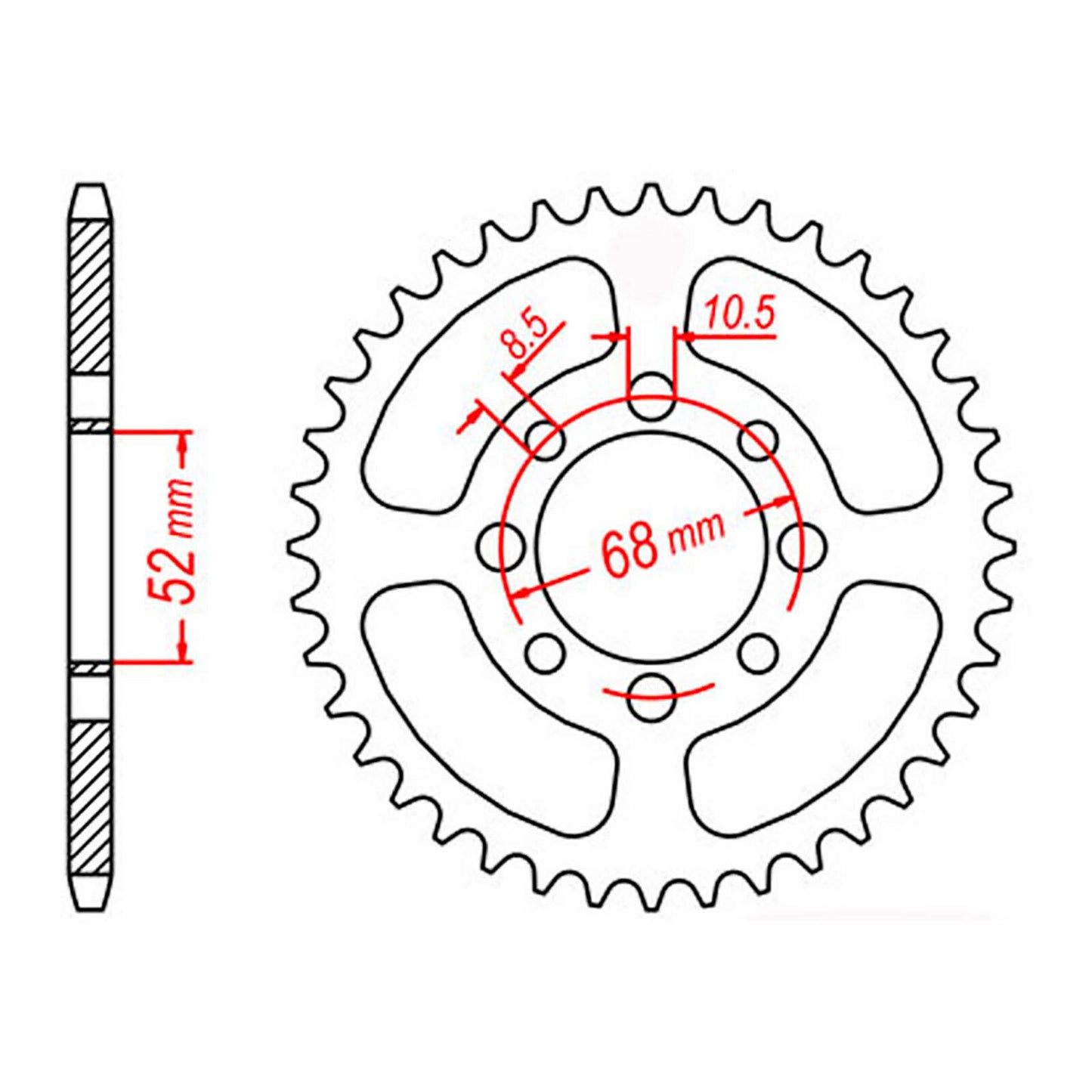 MTX 801 Steel Rear Sprocket #420 (33T) (11-463-33)