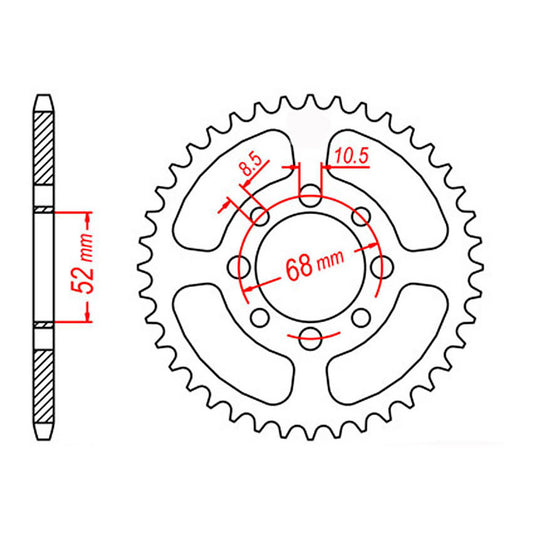 MTX 802 Steel Rear Sprocket #428 (39T) (11-464-39)