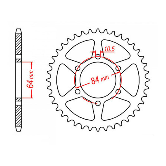 MTX 814 Steel Rear Sprocket #530 (50T) (11-440-50)