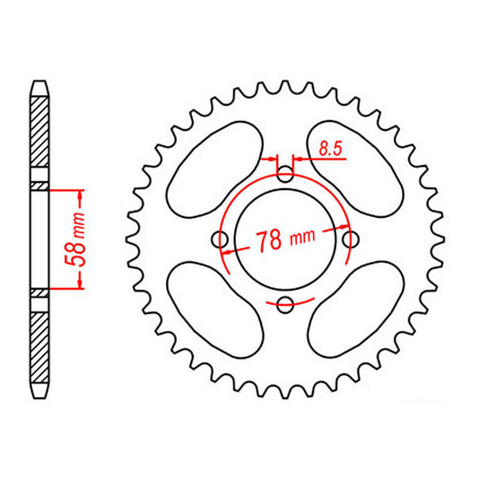 MTX 815 Steel Rear Sprocket #520 (35T) (11-103-35)