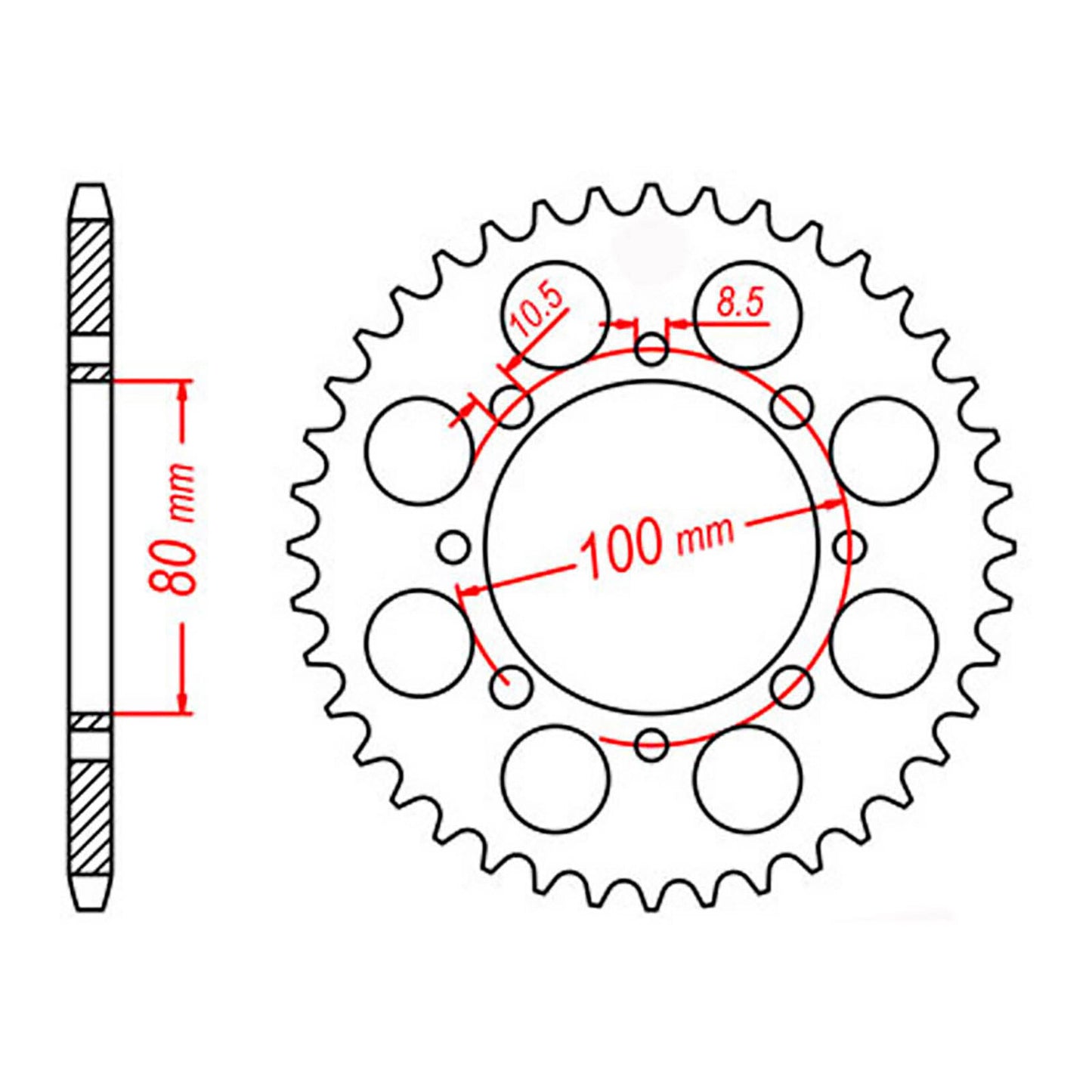MTX 819/2 Steel Rear Sprocket #520 (43T) (11-113-43)