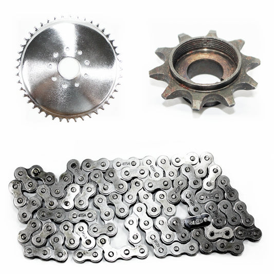 10T 44T Front Rear Sprocket Cog 415 Chain 80cc 2 Stroke Motorised Motorized Bike