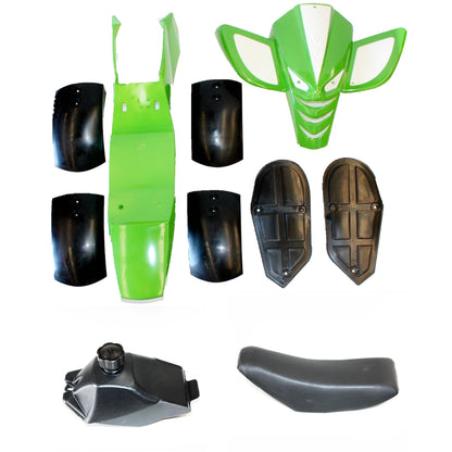 GREEN Plastic Fairing Fuel Tank Seat Mud Guard Foot Rest 49cc Quad Dirt Bike ATV