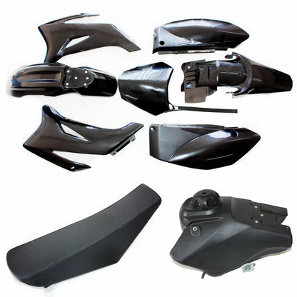 BLK TTR110 Plastics Guard Fairing Fender + Seat + Tank PIT PRO Dirt Bike