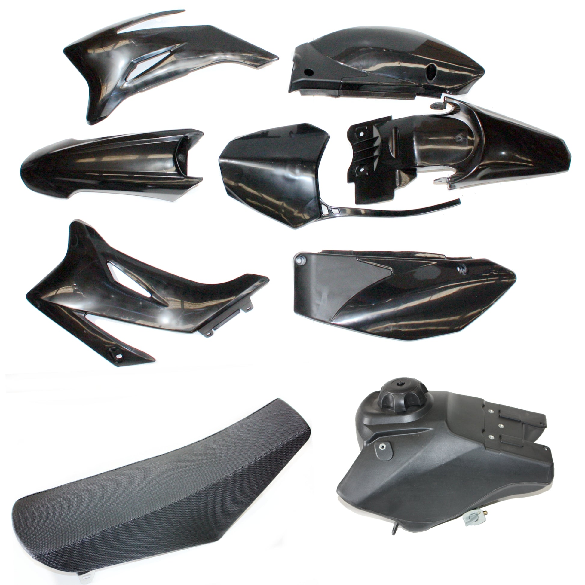 BLK TTR 110 Plastics Guard Fairing Body Kit + Seat + Tank PIT Dirt Bike