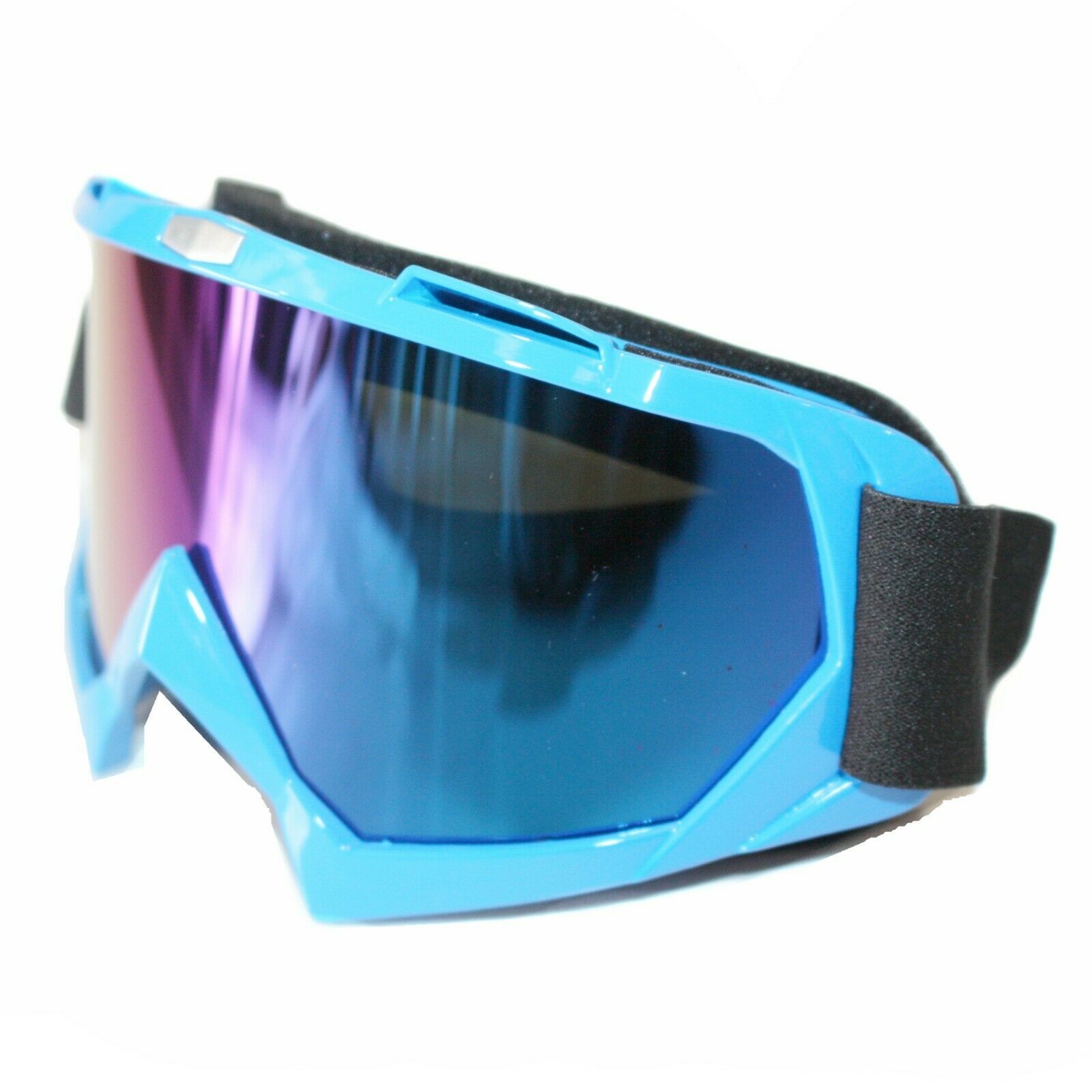 Tinted BLUE Motocross Motorbike MX goggles anti-fog UV protection dirt pit bike