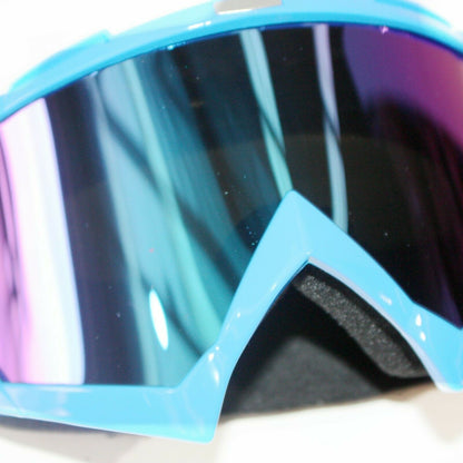 Tinted BLUE Motocross Motorbike MX goggles anti-fog UV protection dirt pit bike