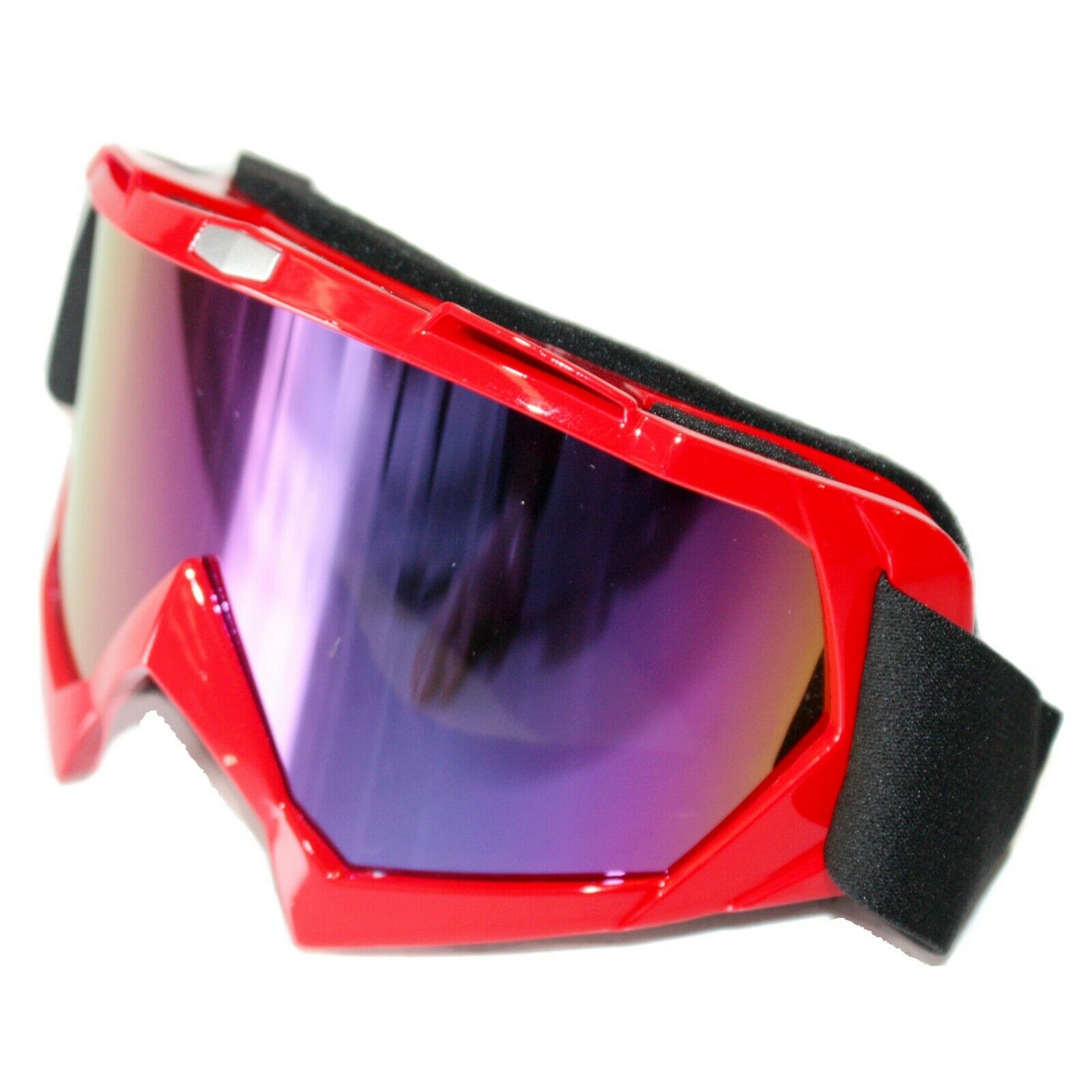 Tinted RED Motocross Motorbike MX goggles anti-fog UV protection dirt pit bike