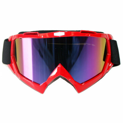 Tinted RED Motocross Motorbike MX goggles anti-fog UV protection dirt pit bike