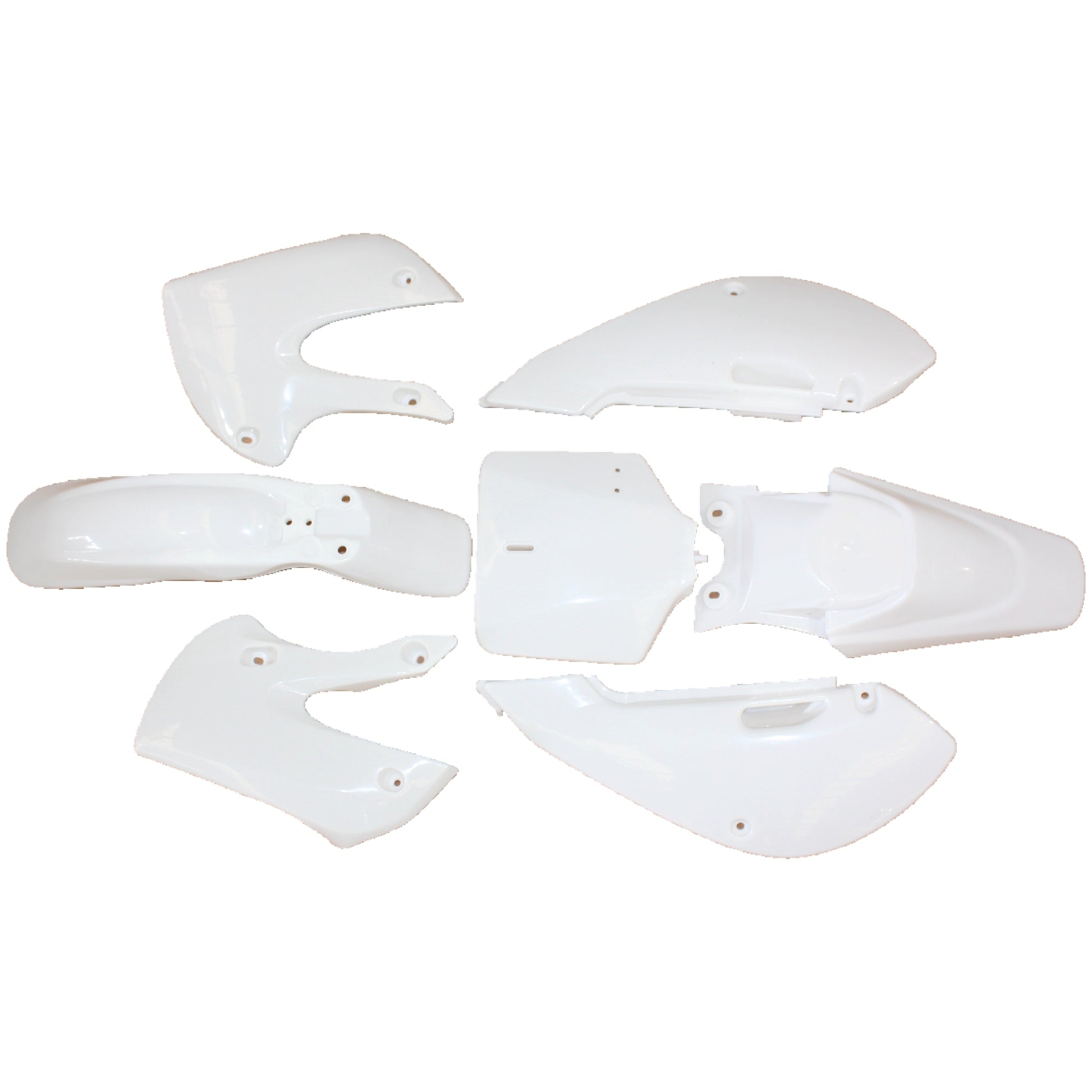 WHITE Plastics Fairing Fender Kit KLX110 STYLE 125cc PIT PRO Dirt Big Foot Bike