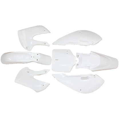 WHITE Plastics Fairing Fender Kit KLX110 STYLE 125cc PIT PRO Dirt Big Foot Bike