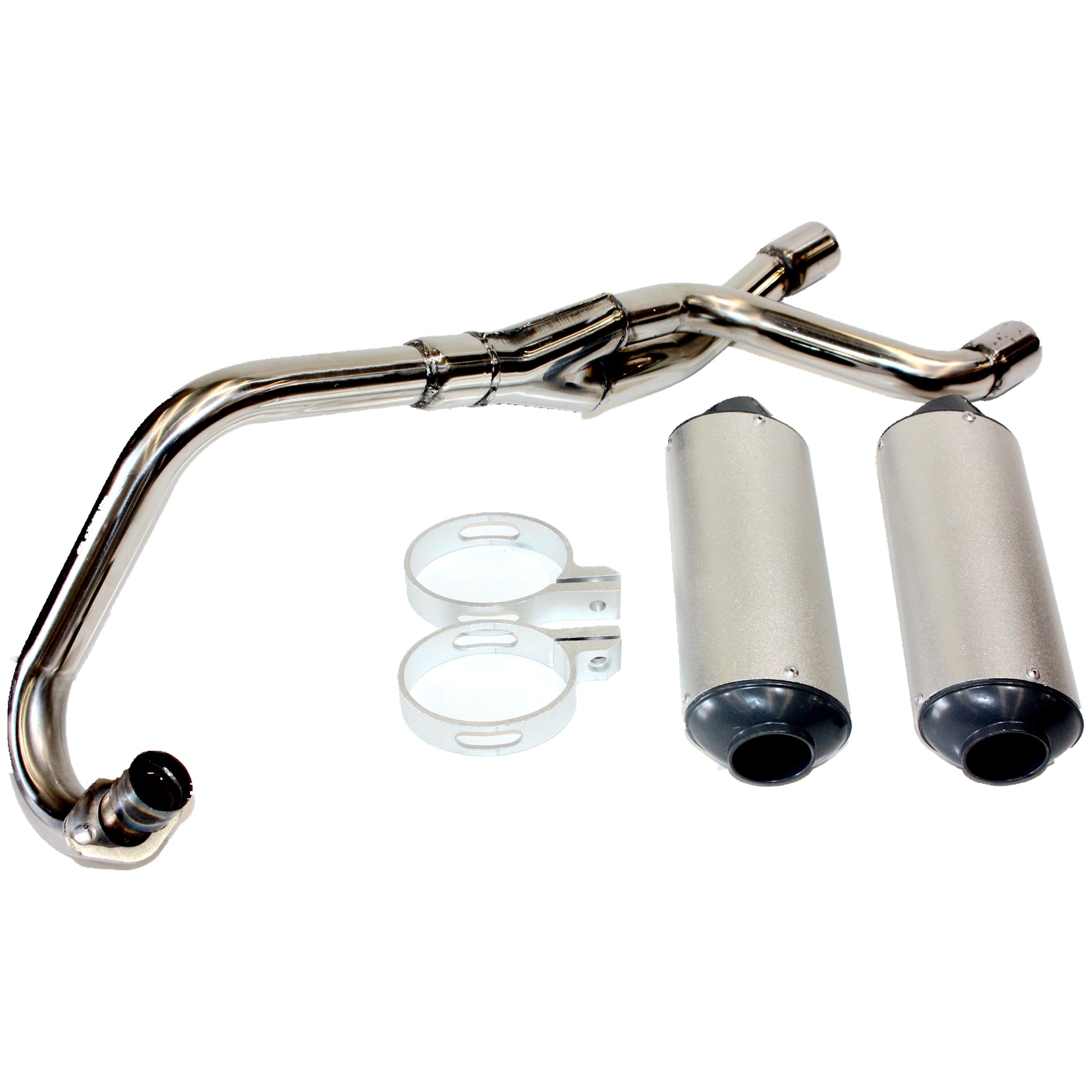 Twin Bigbore Exhaust Pipe + Mufflers 125cc 150cc 160cc PITPRO TRAIL DIRT BIKE