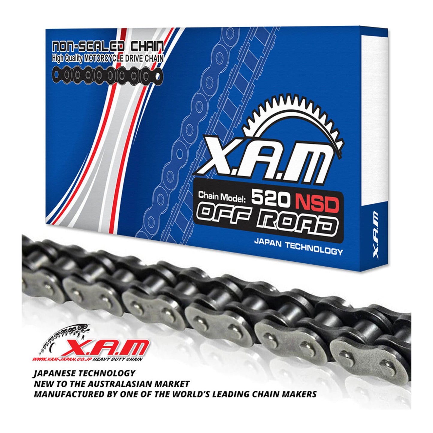 XAM 520NSD Non-Sealed Chain (104L)  with Clip Link