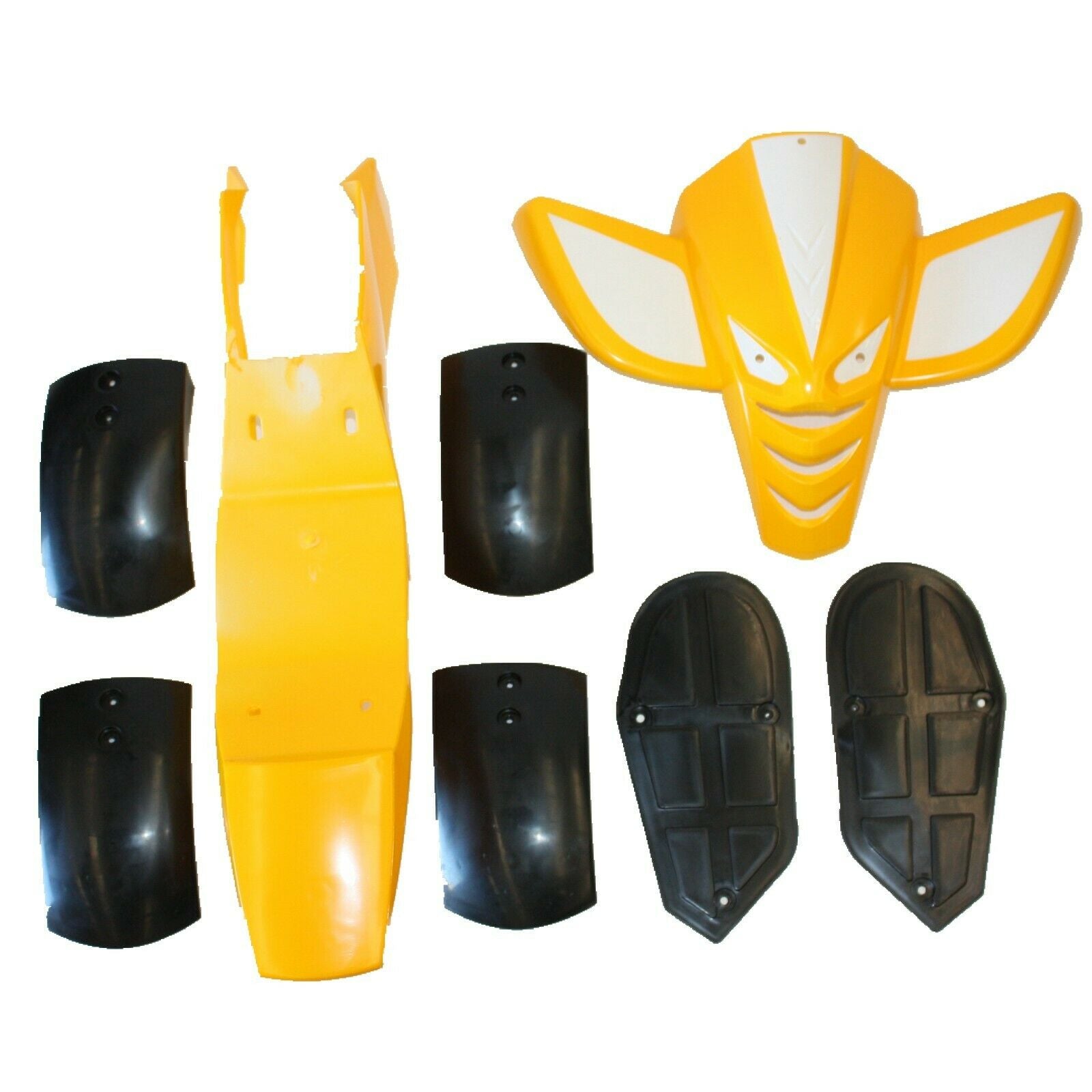 YELLOW Plastics Fairing Guards Mud Guard Foot Rest 49cc Mini Quad Dirt Bike ATV