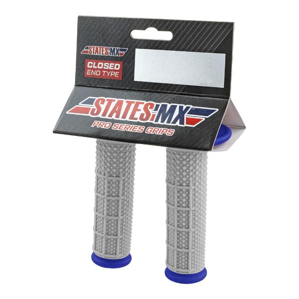 STATES MX Pro Series Grips Micro Diamond Half Waffle Blue